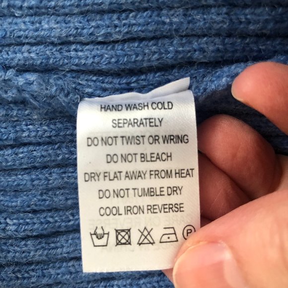 AMADI Anthropologie Long Sweater Cardigan Duster Rib Knit Blue size S - Picture 13 of 13